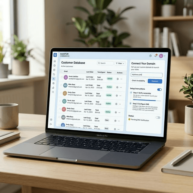 Customer Database and Domain Settings Dashboard